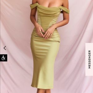 Olive Corset House of CB Midi Natalya Dress - Small